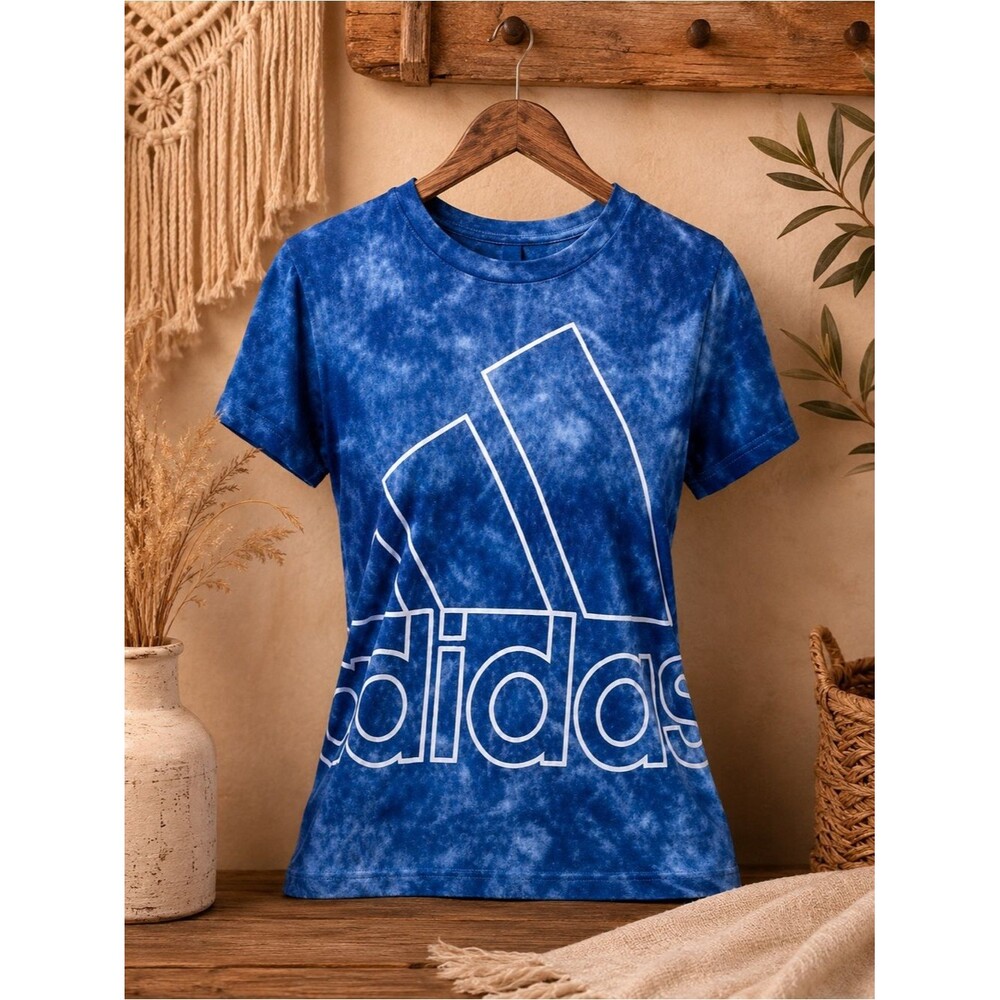 Adidas Athletic Tie Dye‎ Blue Graphic T-Shirt